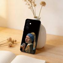 Girl With A Pearl Earring Vermeer Phone Case Black Silicone Soft For Samsung Galaxy A73,A72,A71,A70,A53,A52,A51 Samsung a22 5g