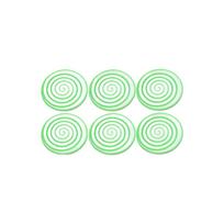 6PCS Creative Home Decorative Coasters Heat Resistant Round Silicone Spiral Pattern Drink Mats Set for Table Protection one size žalia