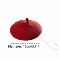 Fashion Adjustable Wool Puppy Beret Mini Comfortable Beret Style Headwear Wool Pet Hat Photo Headdress raudona