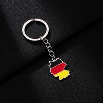 Retro Ethnic Style German Map Flag Pendant Keychain for Men & Women