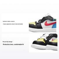 Air Jordan 1 Low TD Funky Patterns Baby Sneakers White Black Light-Fusion-Red DH5928-006 23.5 gray