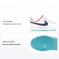 Nike Court Borough Low 2 PS White Dark Purple Dust Kids Sneakers Copa Bright-Mango BQ5451-112 28