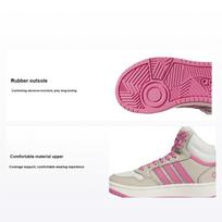 Adidas Hoops 3.0 Mid J Wonder Beige Pink Fusion Kids Sneakers Tan Off-White IF7739 35