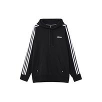 Adidas Neo Casual Pullover Hoodie with Three Stripes Men Tops Black GP4925 M