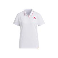 Adidas Club Tennis Polo Shirt With Colorblock Logo Women Tops White IV7581 XS white