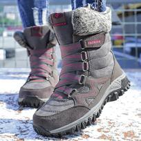 Winter Ladies Plus Velvet Warm Snow Boots High-top Thick-soled Women's Cotton Shoes 35 pilka