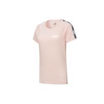 Puma Tape Logo Print American Vintage Casual Sports Crew Neck Short Sleeve T-Shirt Women Tops Pink 587004-03 M white