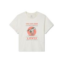 Levis Logo Printed Round Neck Pullover Casual Short Sleeve T-Shirt Women T-Shirt Off-White A2226-0080 M