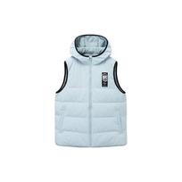 Anta Logo Pattern Zipper Hooded Sleeveless Down Vest Unisex Vests Blue 172241902-2 M
