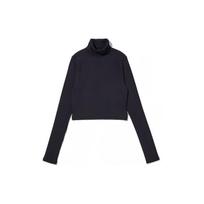 Levis FW22 Solid Color Casual High Neck Pullover T-Shirt Women Tops Black A1775-0009 S