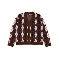 Levis Diamond Pattern Single-Breasted Long Sleeve Knit Sweater Women sweater Brown A4238-0000 M