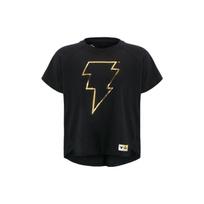 Under Armour Johnson Series Black Adam Lightning Print Split Short Sleeve T-Shirt Women T-Shirt 1377761-001 XS black