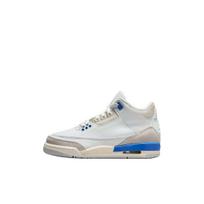 Air Jordan 3 Retro GS Lucky Shorts Vaikams Sportbačiai Balti Summit-White Vandenilio-Mėlyni DM0967-101 36.5