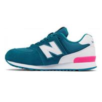 New Balance 574 Big Kid High Visibility - Teal Kids Sneakers White KL574CJG 36