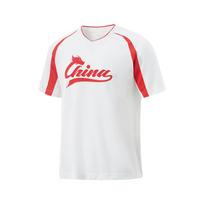 Mizuno Round Neck Letter Casual Short Sleeve T-Shirt Unisex Tops Off-White D2CA46HA 3XL
