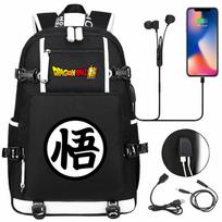 Vegeta Sun Wukong Dragon Ball Ultra USB Headphones Teen Student School Bag Men's and Women's Leisure Travel Backpack 47CMX30CMX15CM black