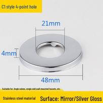 Stainless Steel Shower Faucet Angle Valve with Enlarged Decorative Cover and Triangle Valve Accessories.