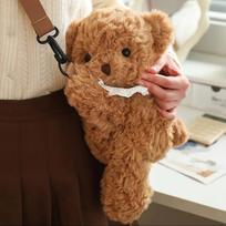 Mielas meškiukas pliušinė kuprinė Kawaii Fashion Plushie lėlės kailinis krepšys vaikiškas krepšys per petį Mini kuprinės krepšiai Dovanos merginai 30cm