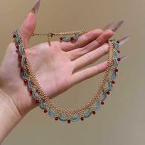 Layered Bead Necklace for Women, Featuring a Choker Design That Blends Vintage And Bohemian Styles Into a Beautifully Crafted Short Necklace