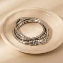 Three-Wire Winding Spring Bracelet Personalized Winding Snake Collar Necklace Female Punk Hip Hop Necklace Bracelet