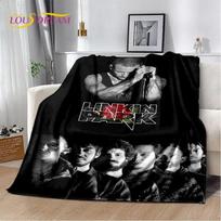 Retro Rock Band 3D L-Linkin-Park Soft Blankets,Keep Warm Throw Blanket Comfortable Blanket for Picnic Beds Sofa Home Bedroom Kid 75x90cm gray