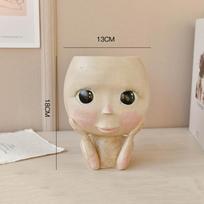 Girls Face Head Flower Planter Succulent Plant Flower Container Pot Flowerpot Figure Garden Decor Nordic Tabletop Ornament B