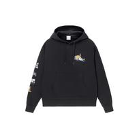 Li-Ning Skateboard Series Fun Pattern Print Loose Pullover Hoodie Men Hoodie Black AWDS177-4 L black
