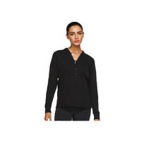 Nike Waffle-Knit V-Neck Comfortable Casual Pullover Sweater Women Tops Black CV9906-010 S brown