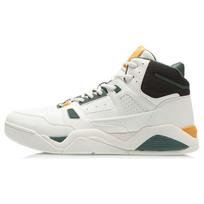 Li Ning Leather Shock Absorbing Non-Slip Wear-Resistant Breathable Lightweight High-Top Retro Basketball Shoes Women sneaker White Green AGBR084-4 37 white
