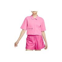 Nike Sportswear Dri-FIT Tech Pack Solid Logo Zip Casual Quick-Dry Breathable Woven Polo Shirt Women shirts Pink DV8241-606 S pink