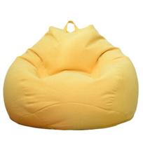 Vienspalvis audinys Lazy Lounger Bean Bag Maišas kėdė Sofa Apsauga nuo dulkių S geltona