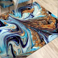 Gold Marble Rug Bedroom Rug Area Rugs Saloon Rug Modern Rug Luxury Rug Gold Marble Rugs Blue and Gold Marble Modern Rugs 40x60cm