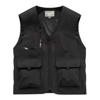 Quick-Dry Sleeveless Summer Fishing & Photography Vest with Multi-Pockets 2XL juoda