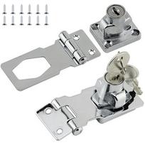 2-piece door lock with keys and padlock, heavy-duty attic hatch lock