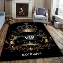 Exclusive Gold Crown Area Mat - Washable Rug for Living Room Bedroom Kitchen, Elegant Indoor Floor Decor 40cm x 60cm