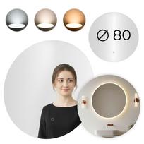 Apvalus LED vonios veidrodis 80 cm, sieninis, trys spalvos, liečiamas jungiklis, ModernHome