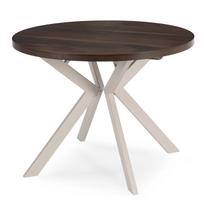 Apvalus išskleidžiamas stalas Modern, 100–250 cm, riešuto spalvos/kašmyro spalvos, modernus