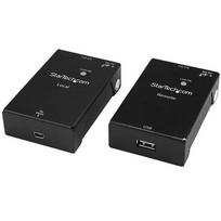 StarTech.com USB 2.0 Extender over Cat5e/Cat6 Cable (RJ45) - Up to 165ft (50m) - High Speed USB Port Extender Adapter Kit - Powered - USB over Ethernet Cable Extender - 480Mbps - Metal - TAA