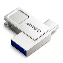 Orico U301 128GB USB-A USB-C USB 3.2 Gen 1 Flash Drive - Silver