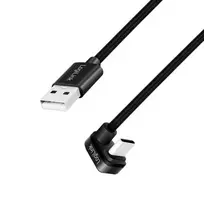 LOGILINK CU0193 Laidas USB 2.0 Type-C C/M kampinis į USB-A/M aliuminis Juodas 2m
