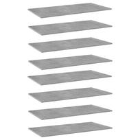 vidaXL Knygų lentynos plokštės, 8vnt., betono pilkos, 80x30x1,5cm, MDP