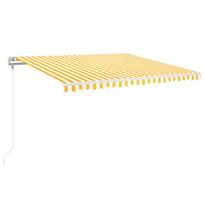 vidaXL Automatinė ištraukiama markizė, geltona ir balta, 450x350cm