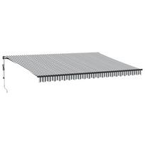 vidaXL Automatinė ištraukiama markizė, antracito ir balta, 500x350cm