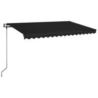 vidaXL Automatinė markizė su LED/vėjo jutikliu, antracito, 450x350cm