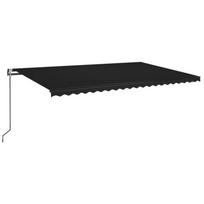 vidaXL Automatinė markizė su LED/vėjo jutikliu, antracito, 500x350cm