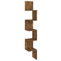 vidaXL Sieninė kampinė lentyna, dūminio ąžuolo, 20x20x127,5cm, mediena