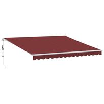vidaXL Automatinė ištraukiama markizė, bordo spalvos, 400x350cm