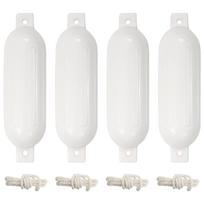 vidaXL Valties bortų apsaugos, 4vnt., baltos spalvos, Ø 14x50cm, PVC