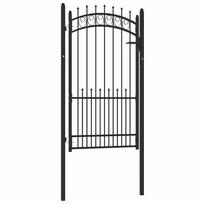 vidaXL Tvoros vartai EMMEN su smaigaliais, plienas, 104x134,5 cm, juodi