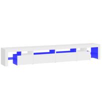 vidaXL Televizoriaus spintelė su LED apšvietimu, balta, 260x36,5x40cm